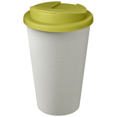 Gobelet recyclé personnalisé 350 ml Americano® Eco Citron vert et Blanc